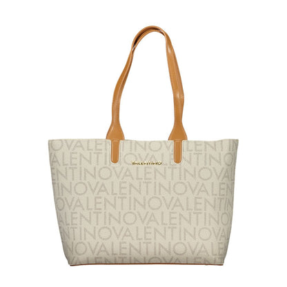 Beige Polyurethane Women's Bag