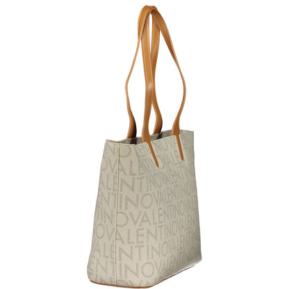 Beige Polyurethane Women's Bag