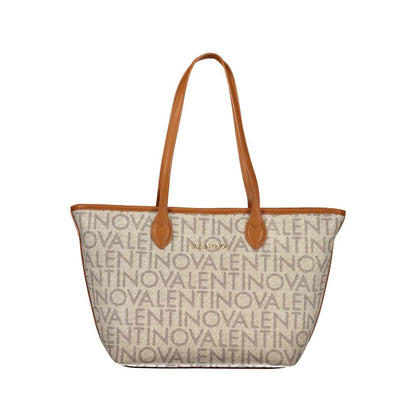 Beige Polyurethane Women's Shoulder Bag
