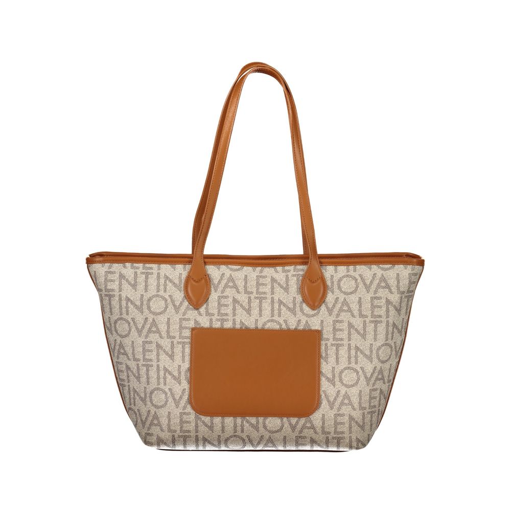 Beige Polyurethane Women's Shoulder Bag