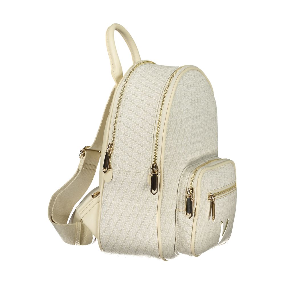 Beige Polyurethane Women's Backpack