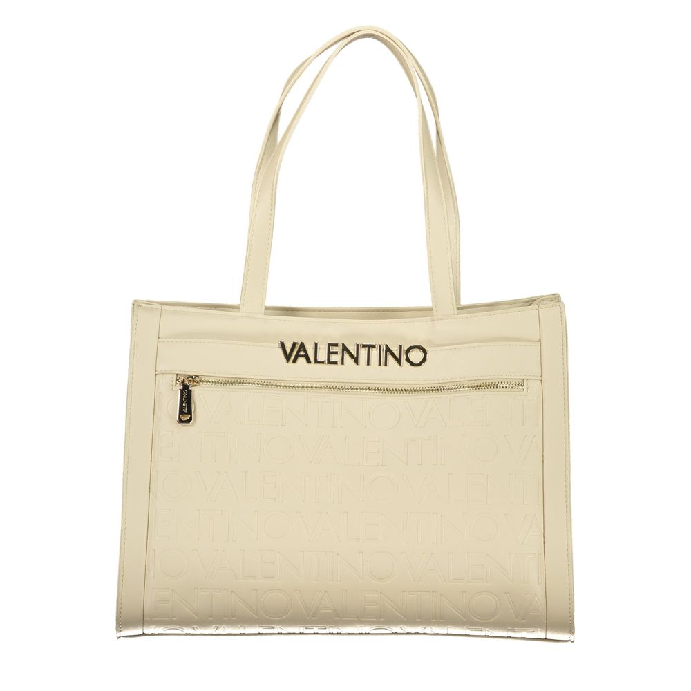 Beige Polyurethane Women's Bag