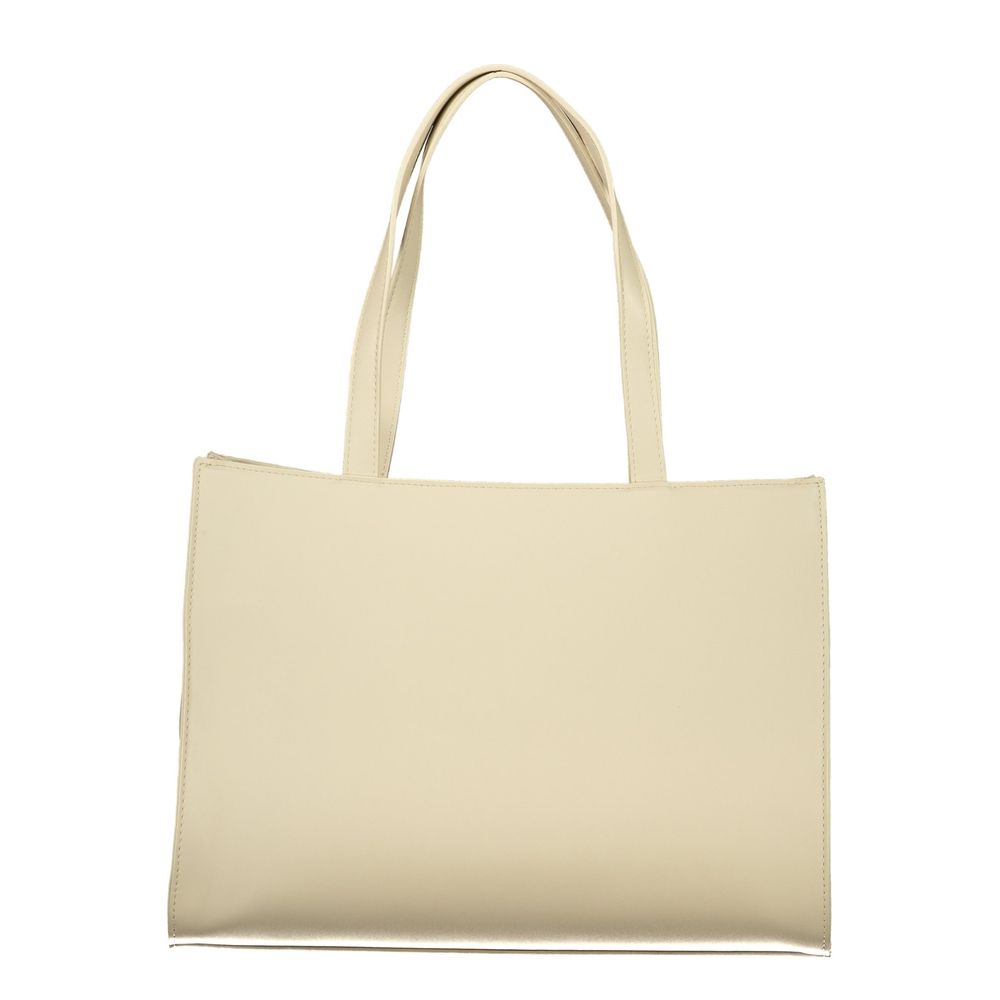 Beige Polyurethane Women's Bag