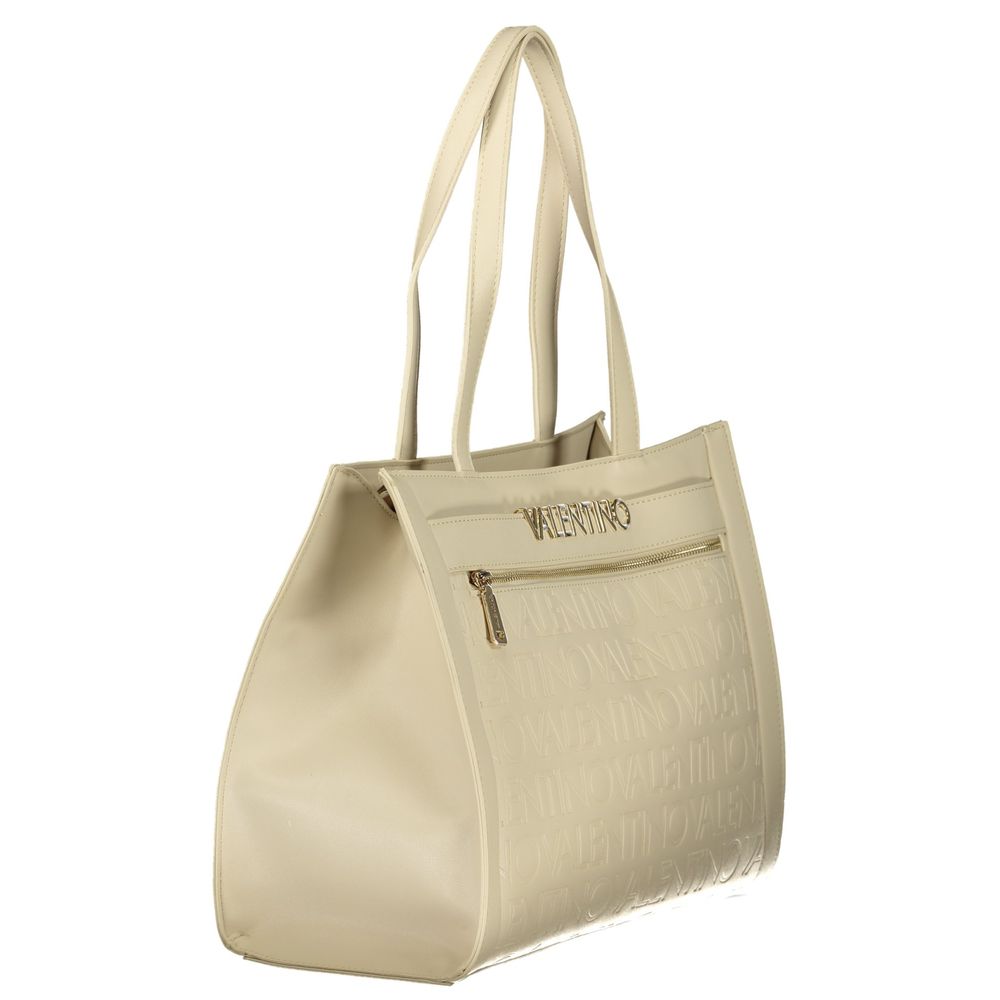 Beige Polyurethane Women's Bag