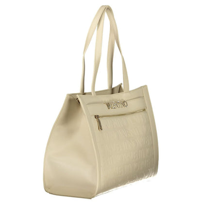 Beige Polyurethane Women's Bag