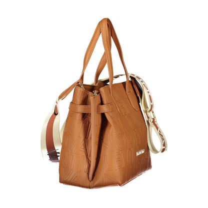 Brown Polyurethane Women Bag