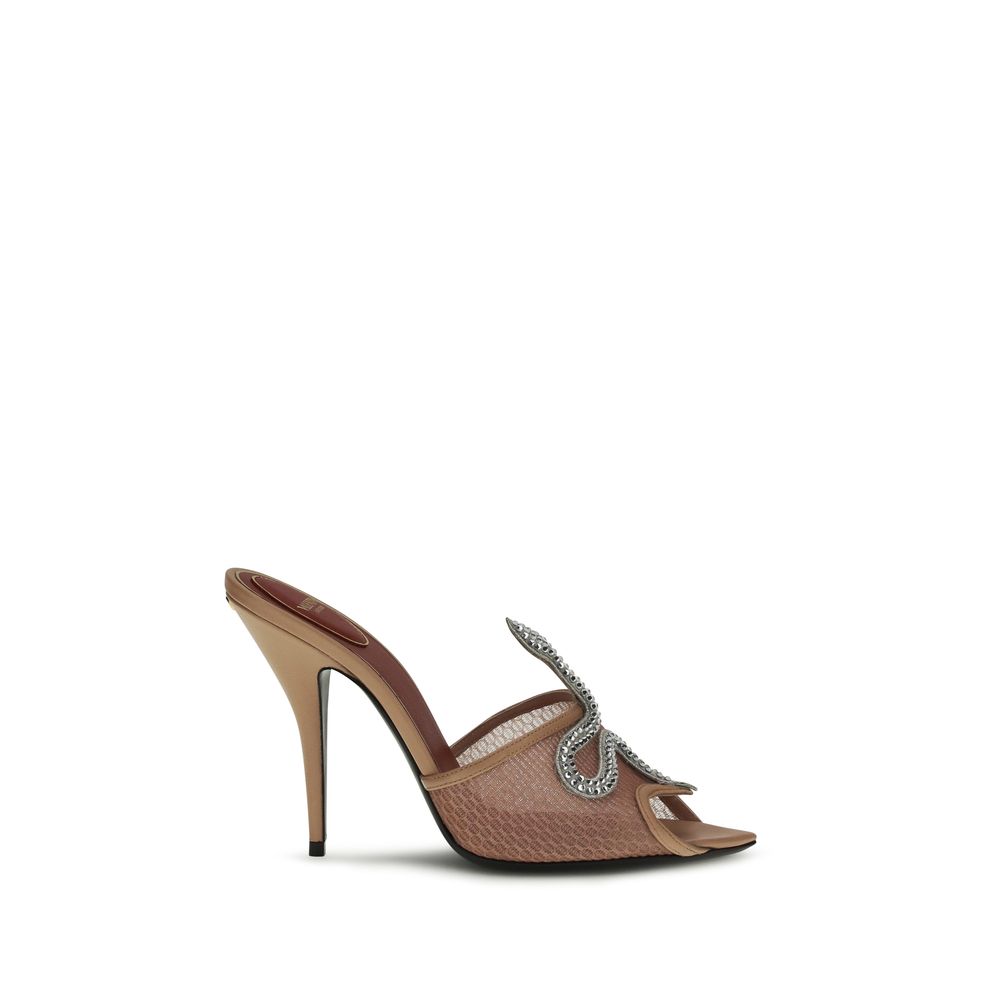 Multicolor Goatskin Stiletto Heel Sandals