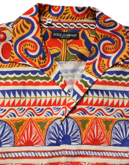 Multicolor Sicilian Carretto Twill Cotton Men Shirt