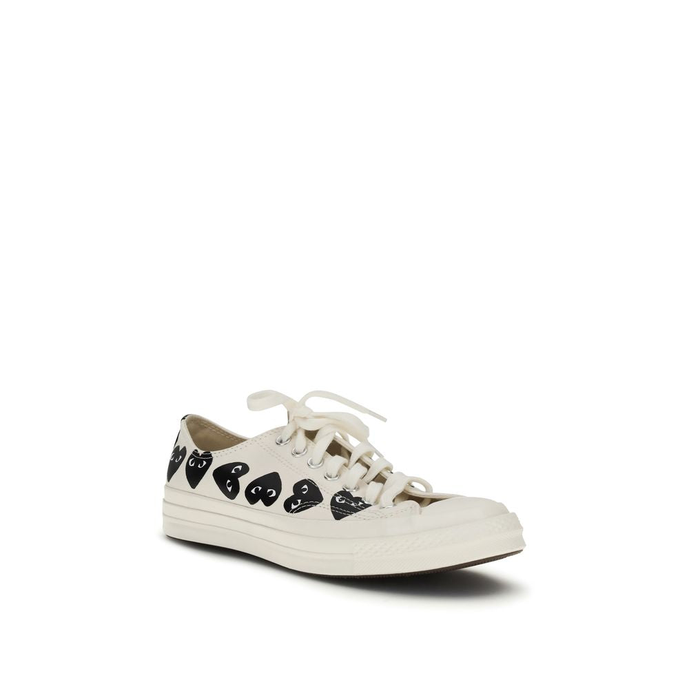 White Canvas Low Top Sneakers