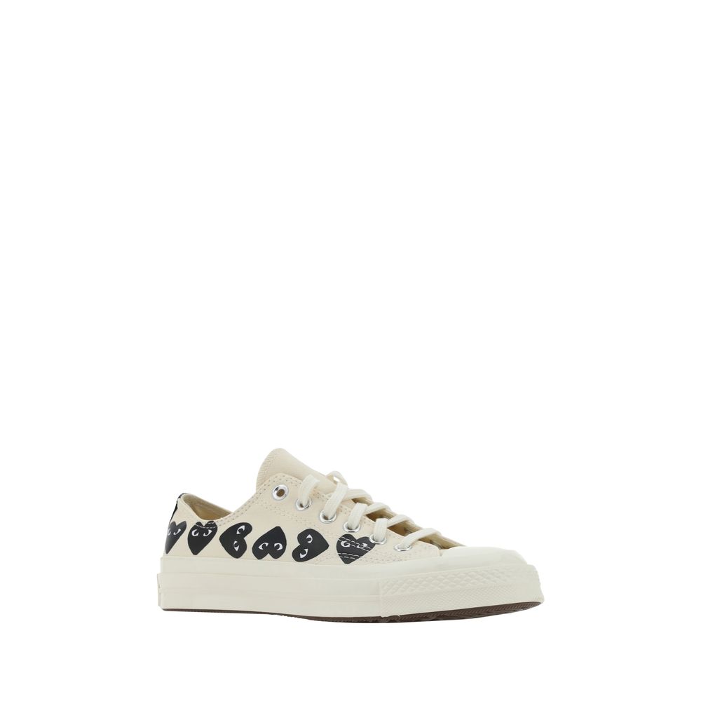 White Canvas Low Top Sneakers