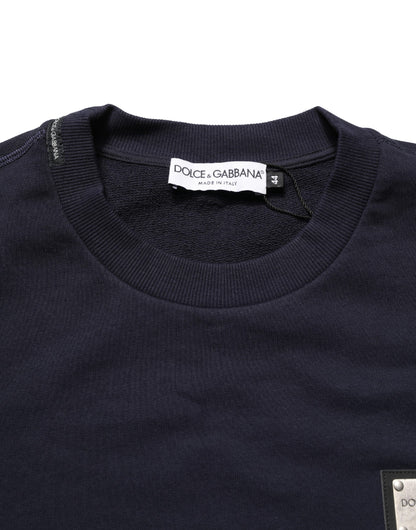 Black Logo Plaque Jersey Sweatshirt Cotton Sweater