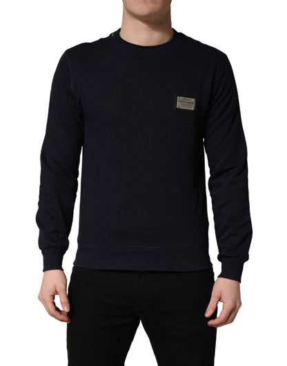 Black Logo Plaque Jersey Sweatshirt Cotton Sweater