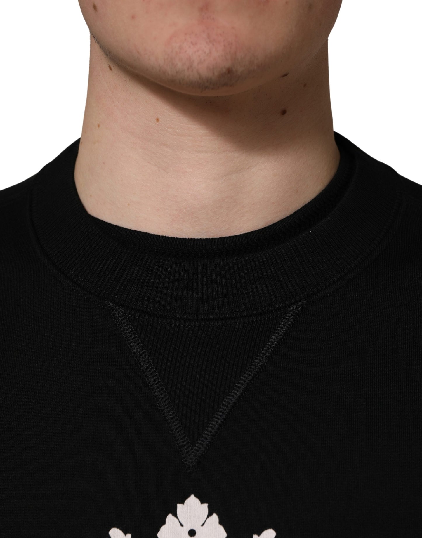Black Embellished Cotton Sweatshirt Sweater