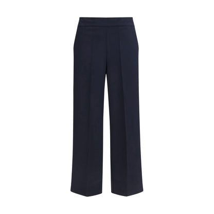Blue Polyester Casual Pants