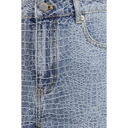 Blue Cotton Bermuda Shorts