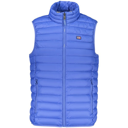 Blue Polyester Men's Vest