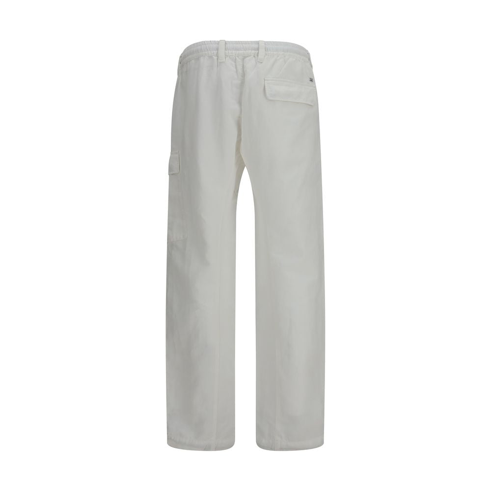 White Cotton Cargo Pants