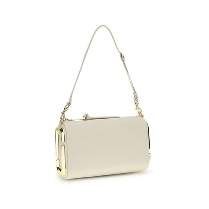 Beige Calf Leather Bos Taurus Shoulder Bag
