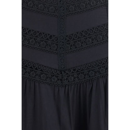Black Cotton Long Skirt