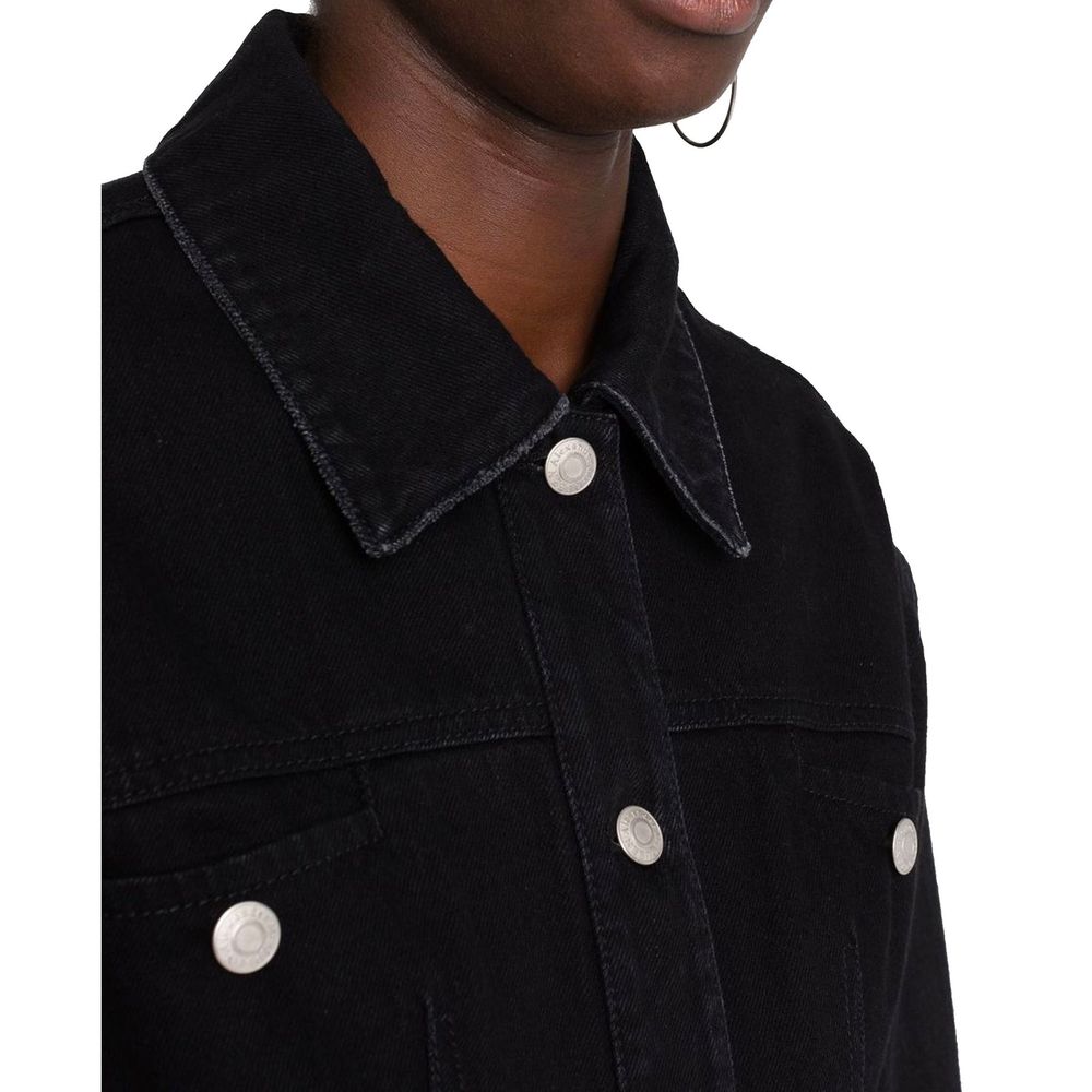 Black Cotton Denim Jacket