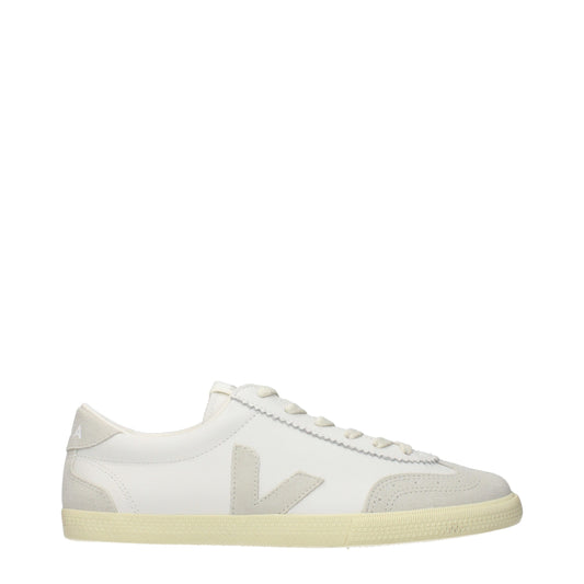 White Leather Low Top Sneakers