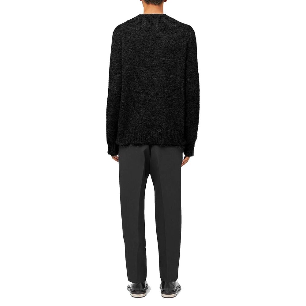 Black Alpaca Leather Sweater