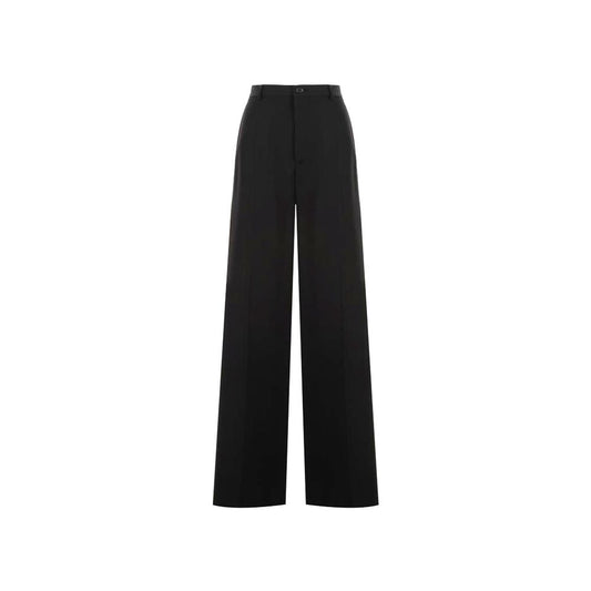 Black Wool Flared Pants