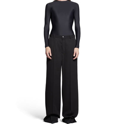 Black Wool Flared Pants