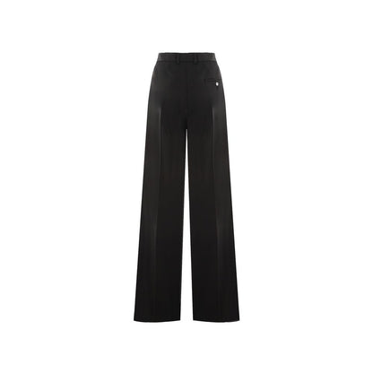 Black Wool Flared Pants