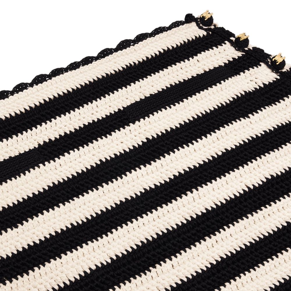 Black Cotton Mini Skirt