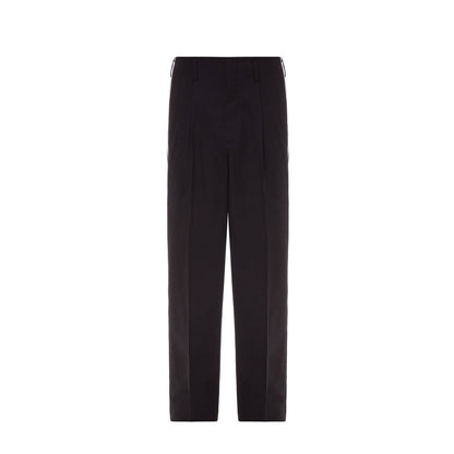 Black Cotton Casual Pants
