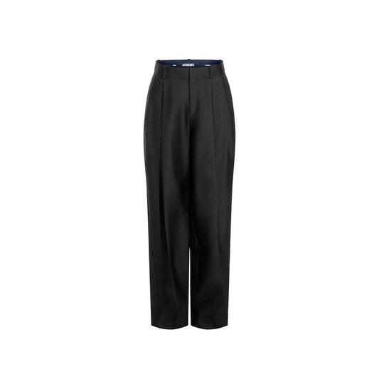 Black Silk Flared Pants
