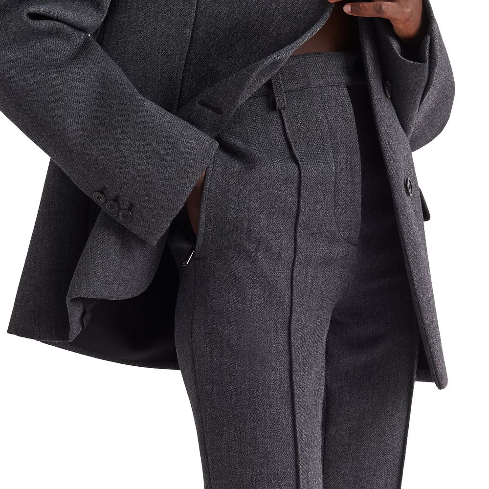 Gray Elastane Pants