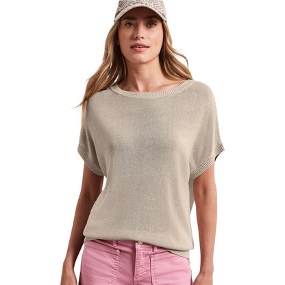 Beige Viscose Sleeveles Sweater