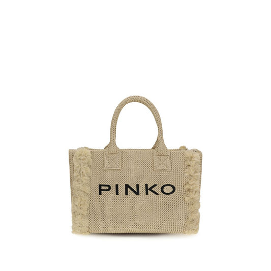 Beige Raffia Shoulder Bag