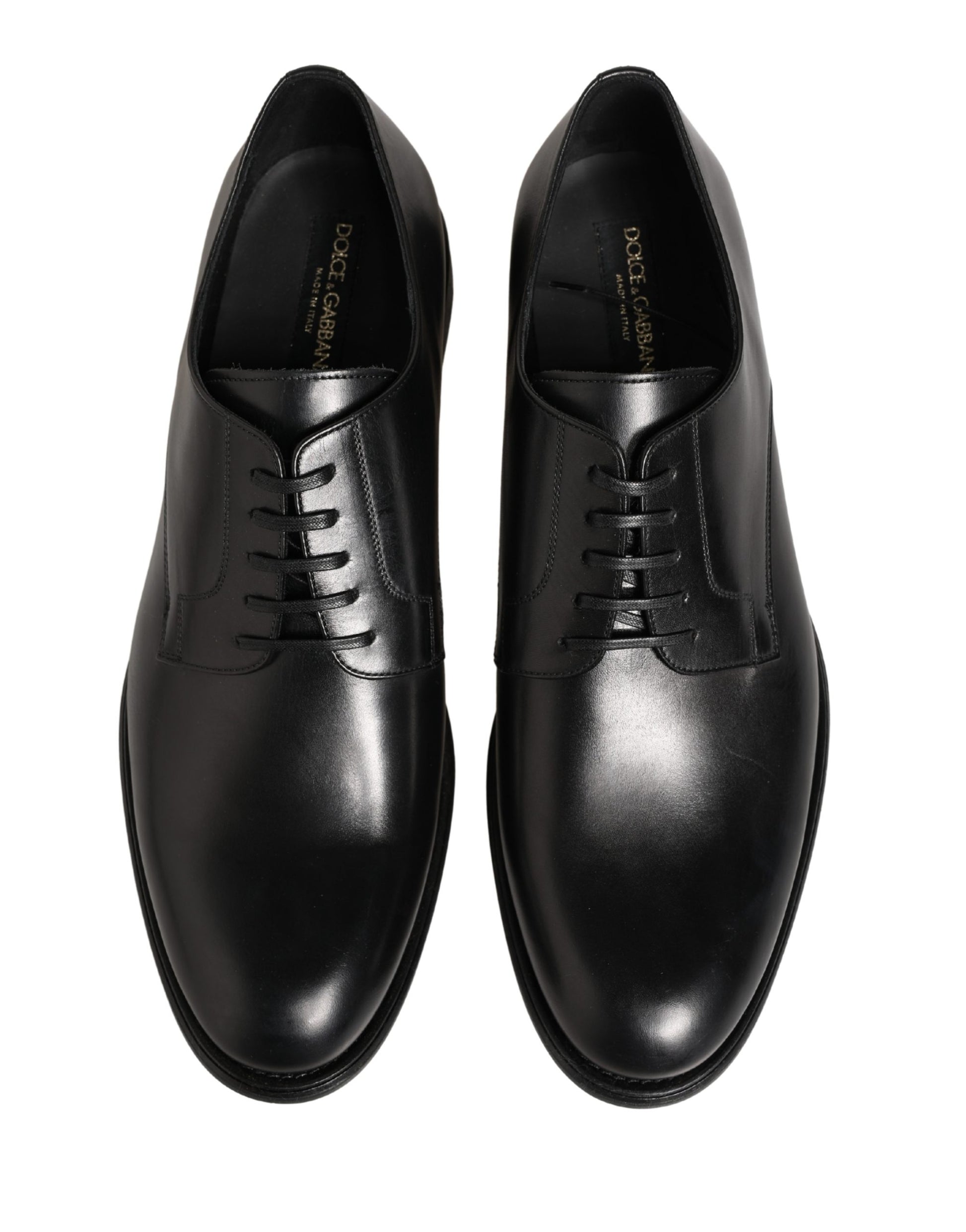 Black Calfskin Leather Derby Men Dress Shoes