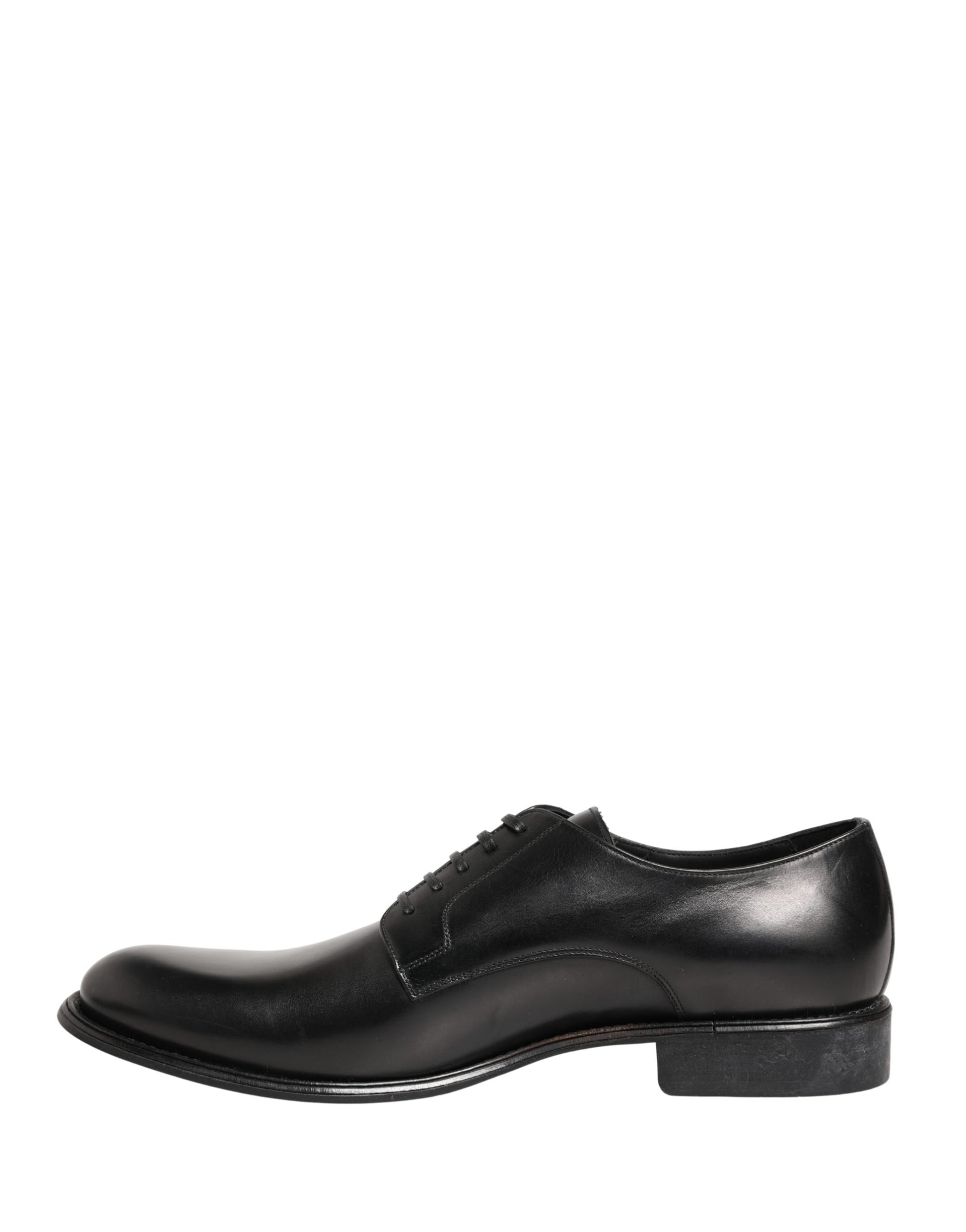 Black Calfskin Leather Derby Men Dress Shoes