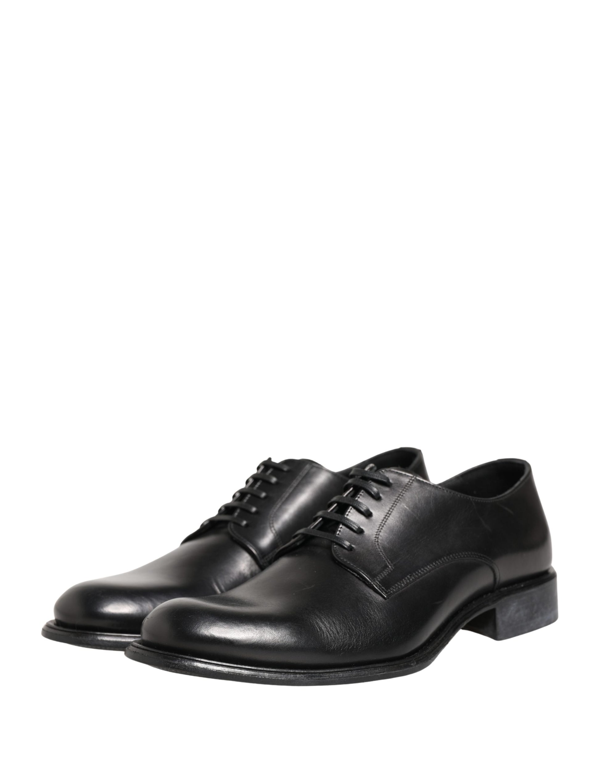 Black Calfskin Leather Derby Men Dress Shoes