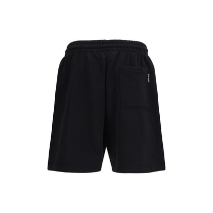 Black Cotton Bermuda Shorts