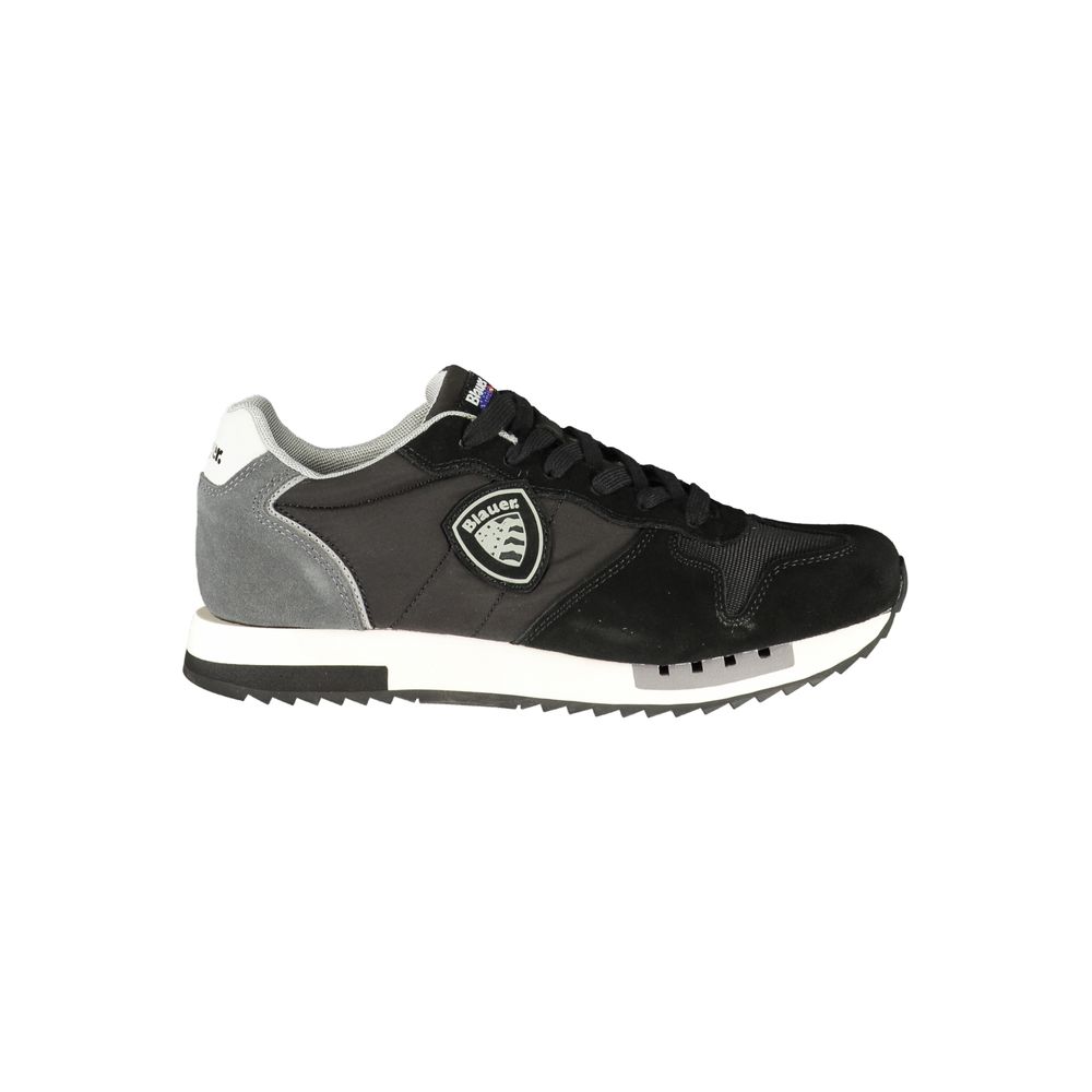Black Polyurethane Men's Sneaker
