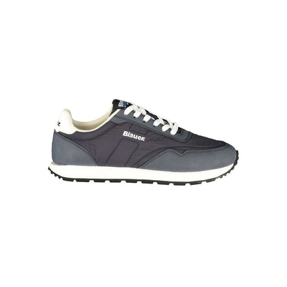 Blue Polyester Men's Sneaker