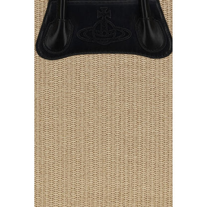 Beige Raffia Shoulder Bag