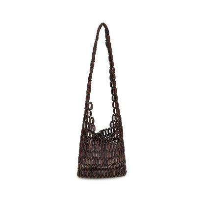 Brown Wood Shoulder Bag