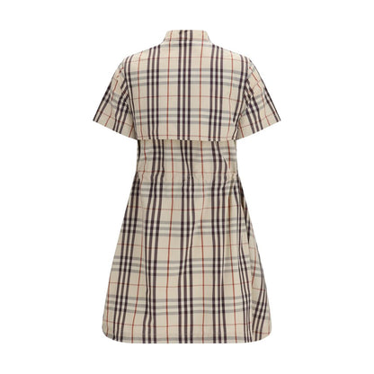 Beige Cotton Casual Dress