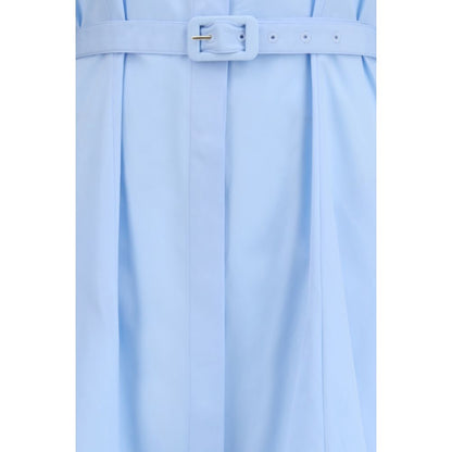 Blue Cotton Casual Dress