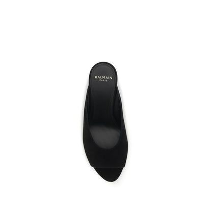 Black Goatskin Mules
