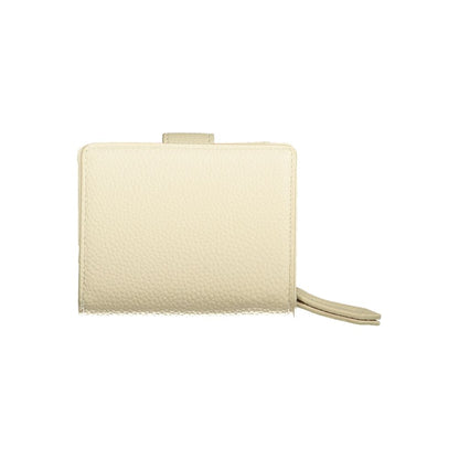 Beige Polyurethane Womens Wallet
