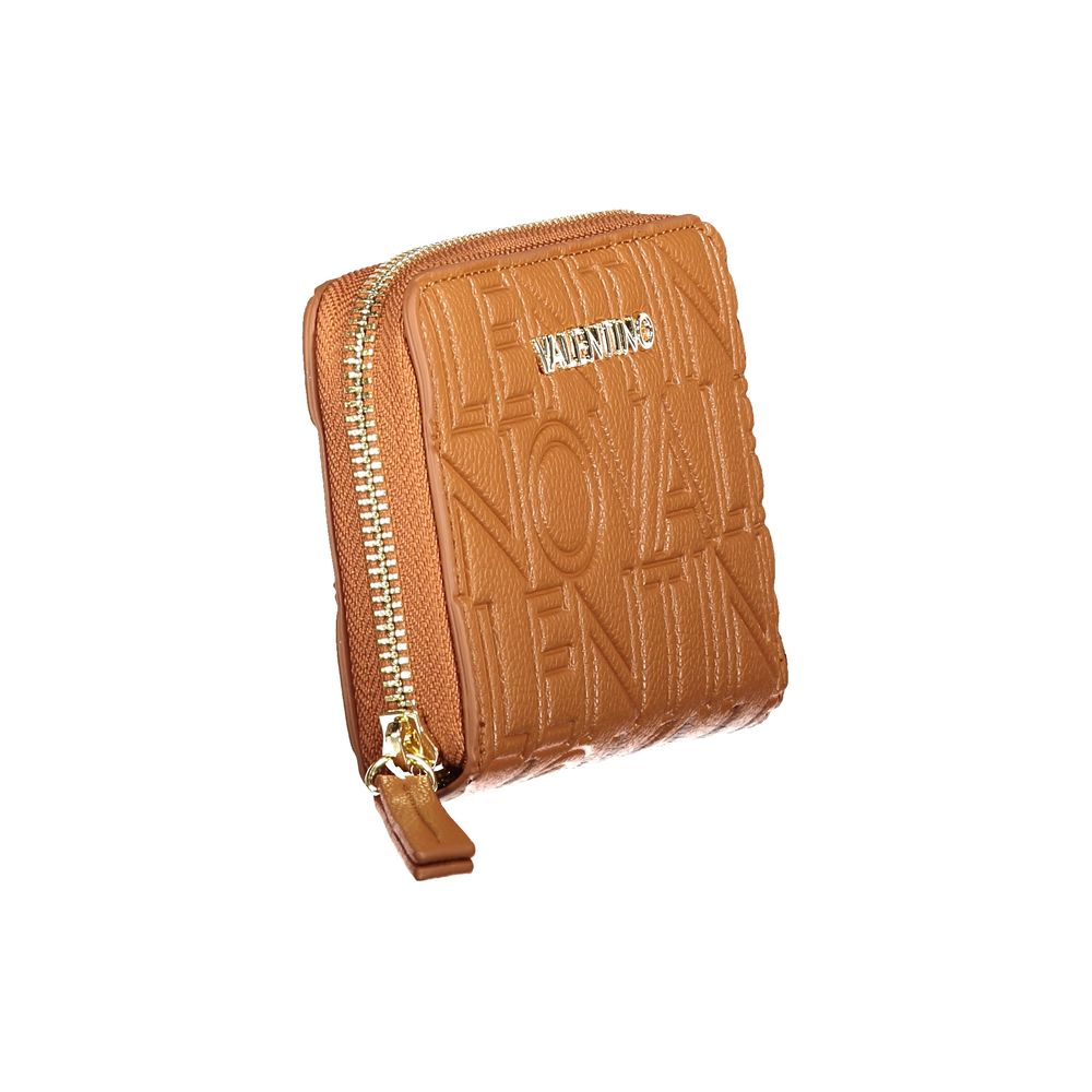 Brown Polyurethane Women's Wallet