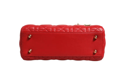 Lady Dior Cannage Leather Handbag
