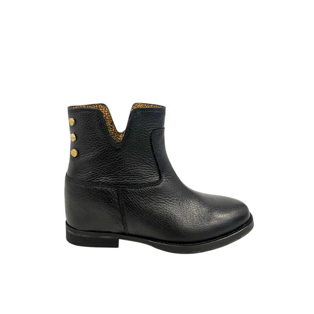 Black Leather Women Boot